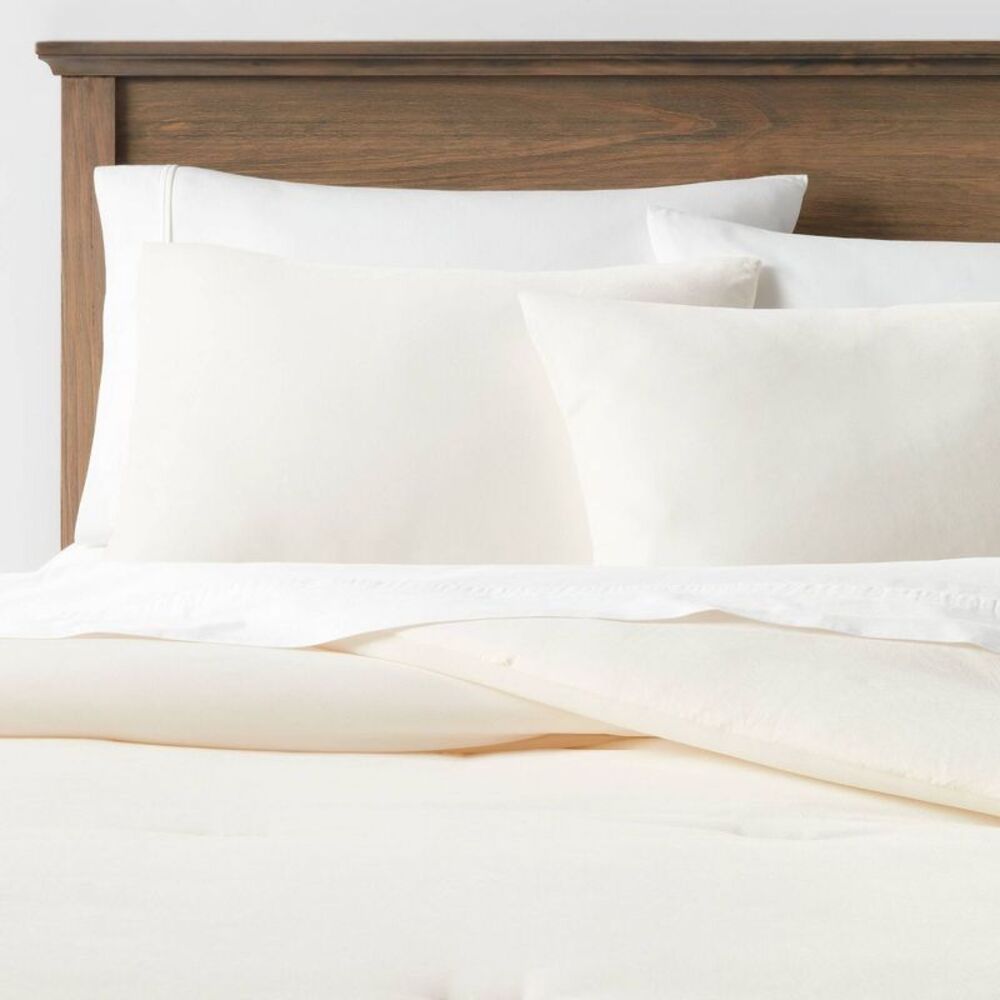 King Lustrous Velvet Comforter & Sham Set Cream - Threshold